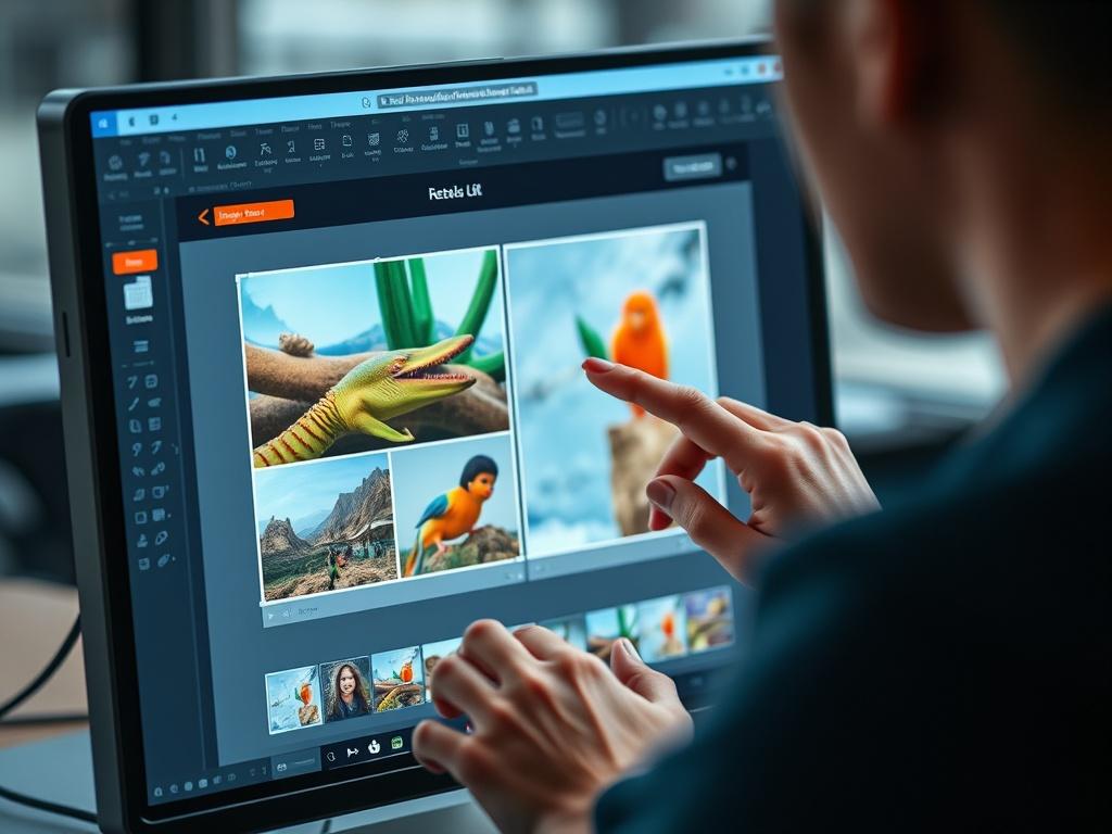 A realistic close up shot of a designer working on