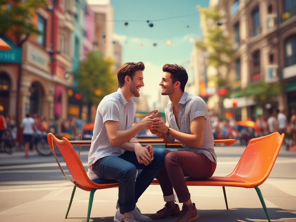 A couple engaged in a playful activity, laughing and enjoying
