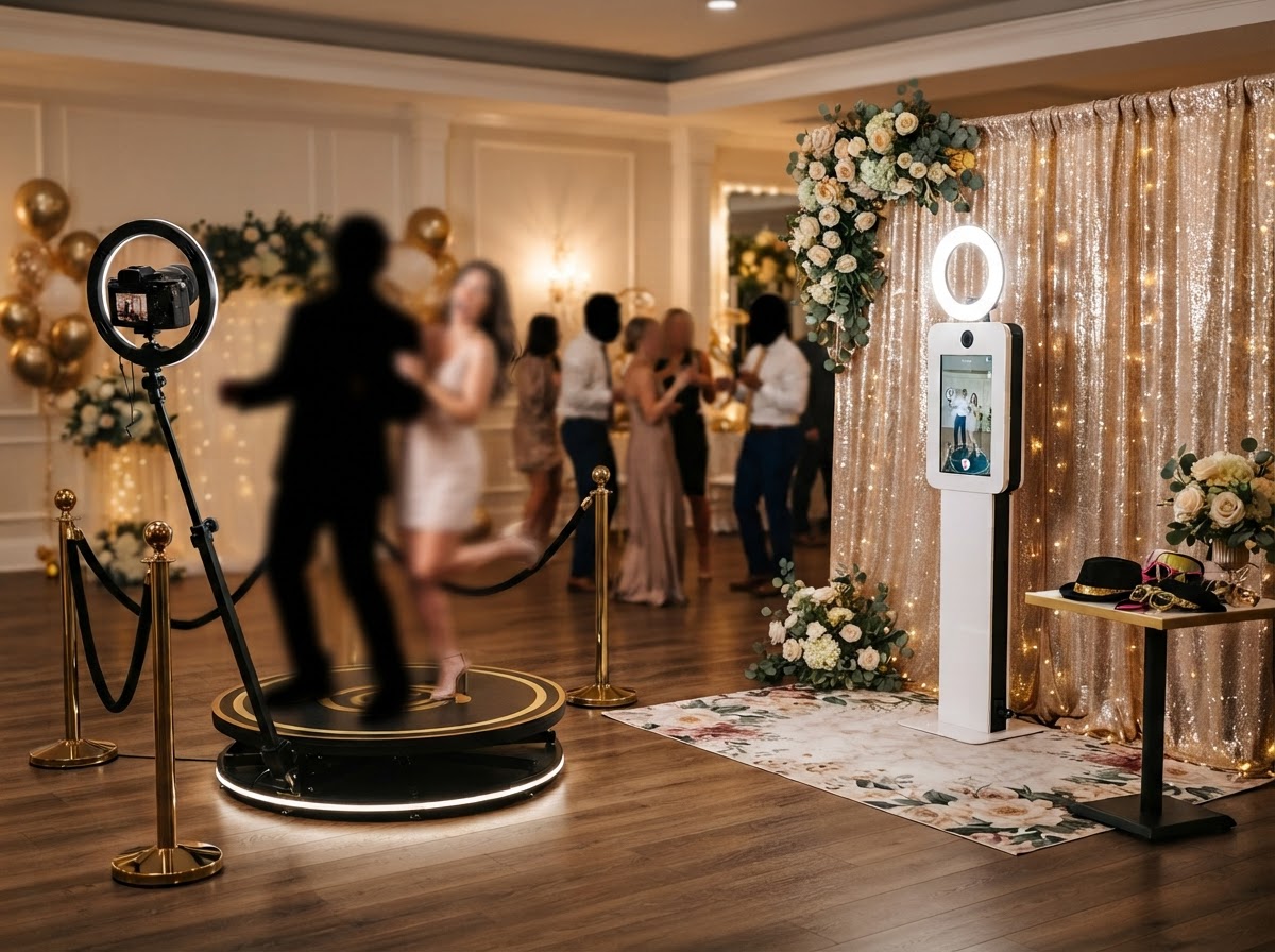 Ultimate Package preview featuring a 360-degree booth and selfie booth