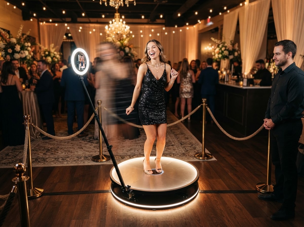 360° photo booth Base Package at an event