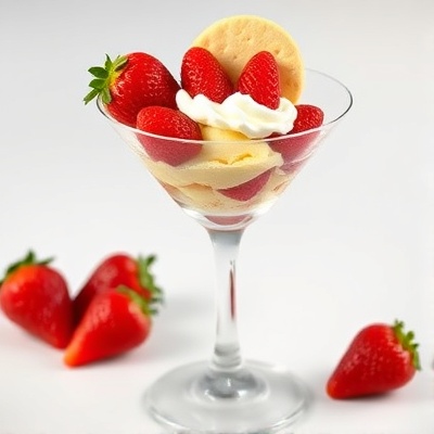 Strawberry Shortcake in martini glass