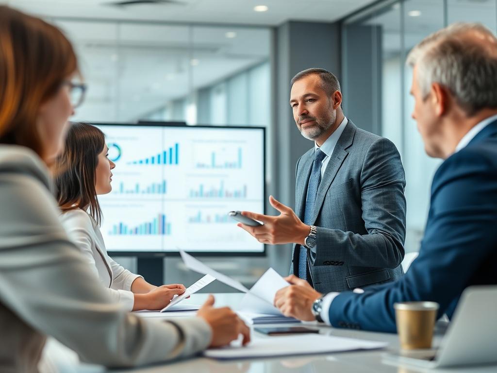 A close up of a professional consultant engaging with a