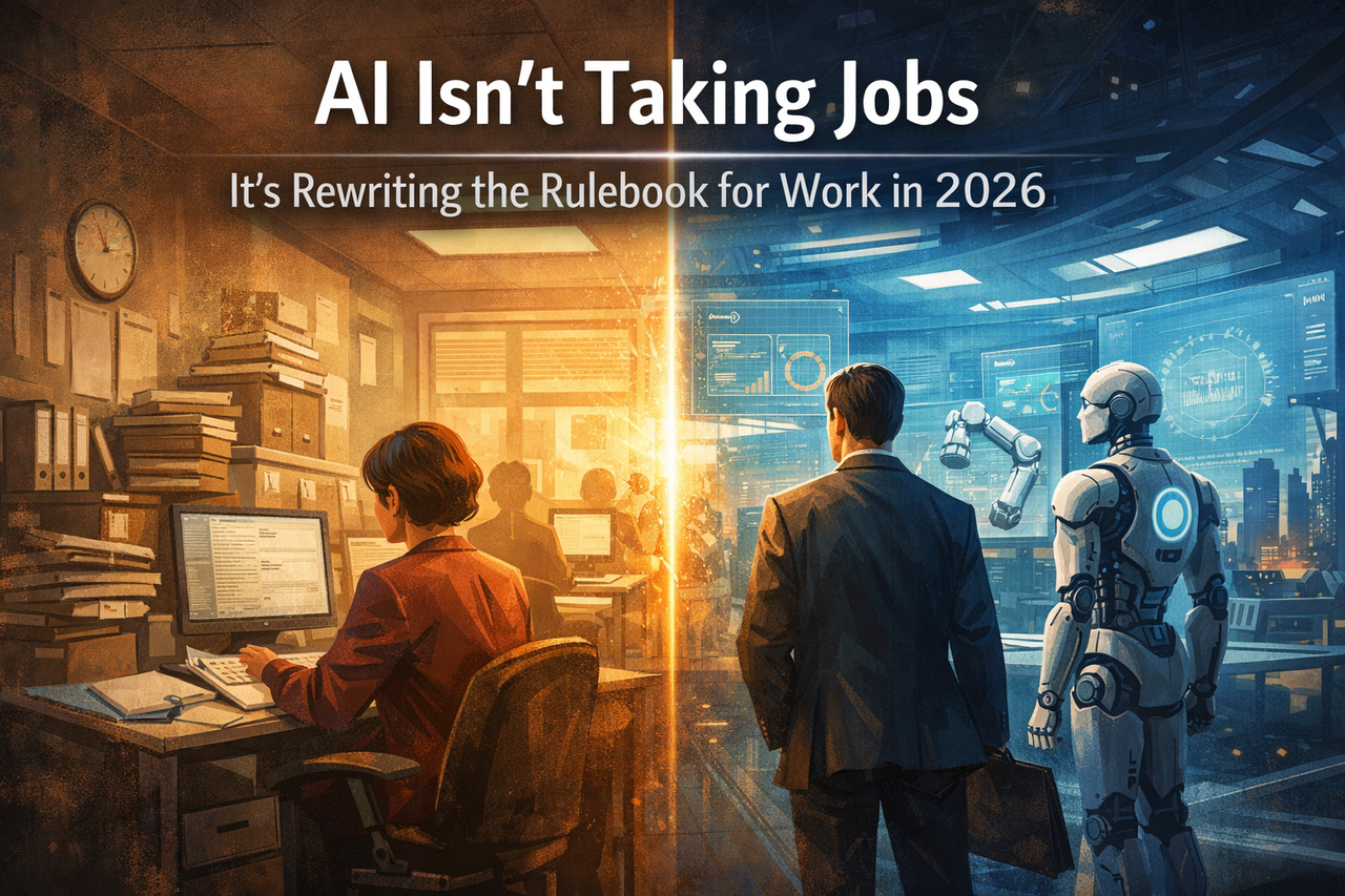 Illustration representing career clarity, decision-making, professional change and the impact of AI on future jobs