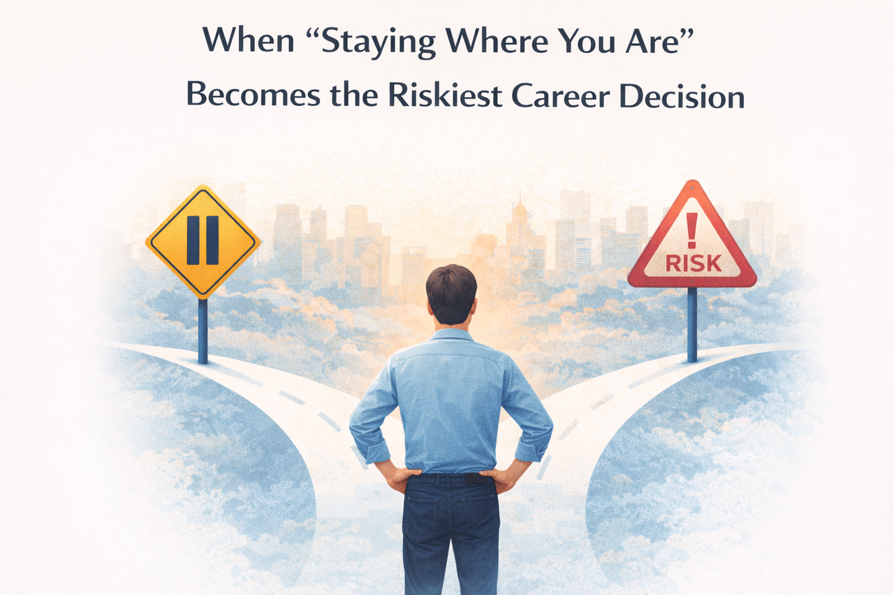 Illustration representing career clarity, decision-making, and professional change