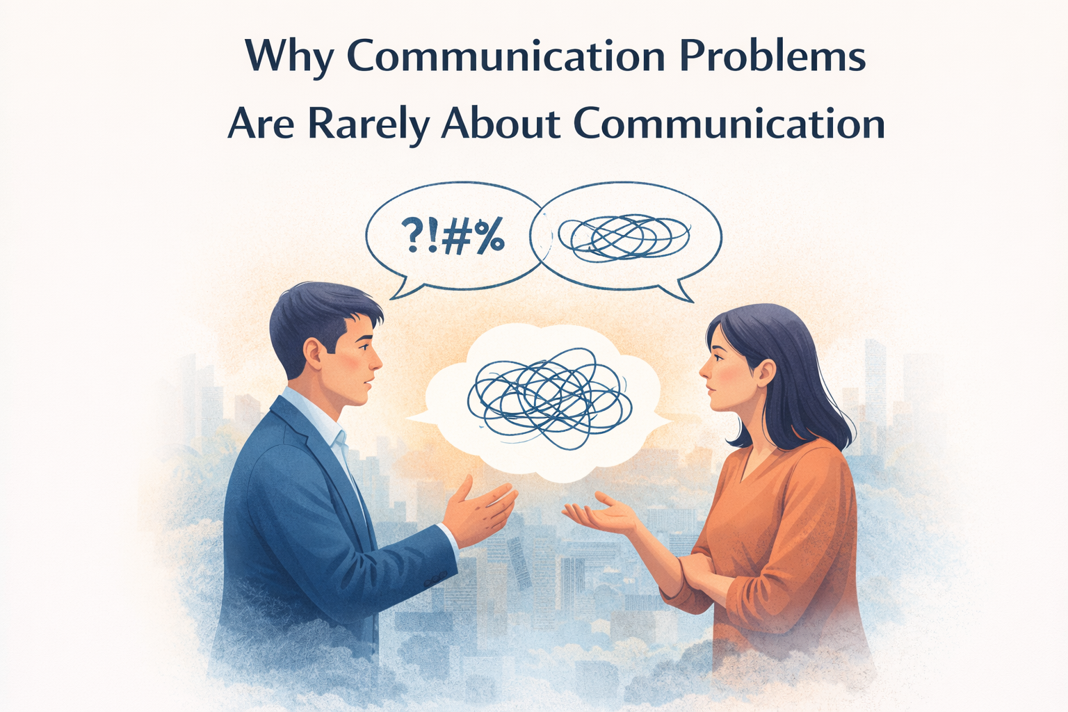 Illustration representing career clarity, communication skills, decision-making, and professional change