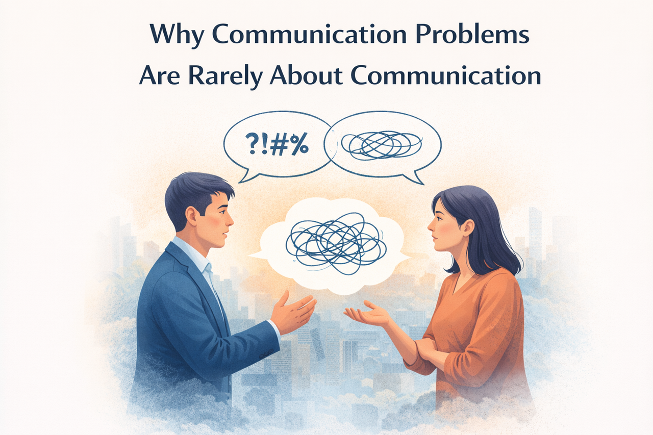 Illustration representing career clarity, communication skills, decision-making, and professional change