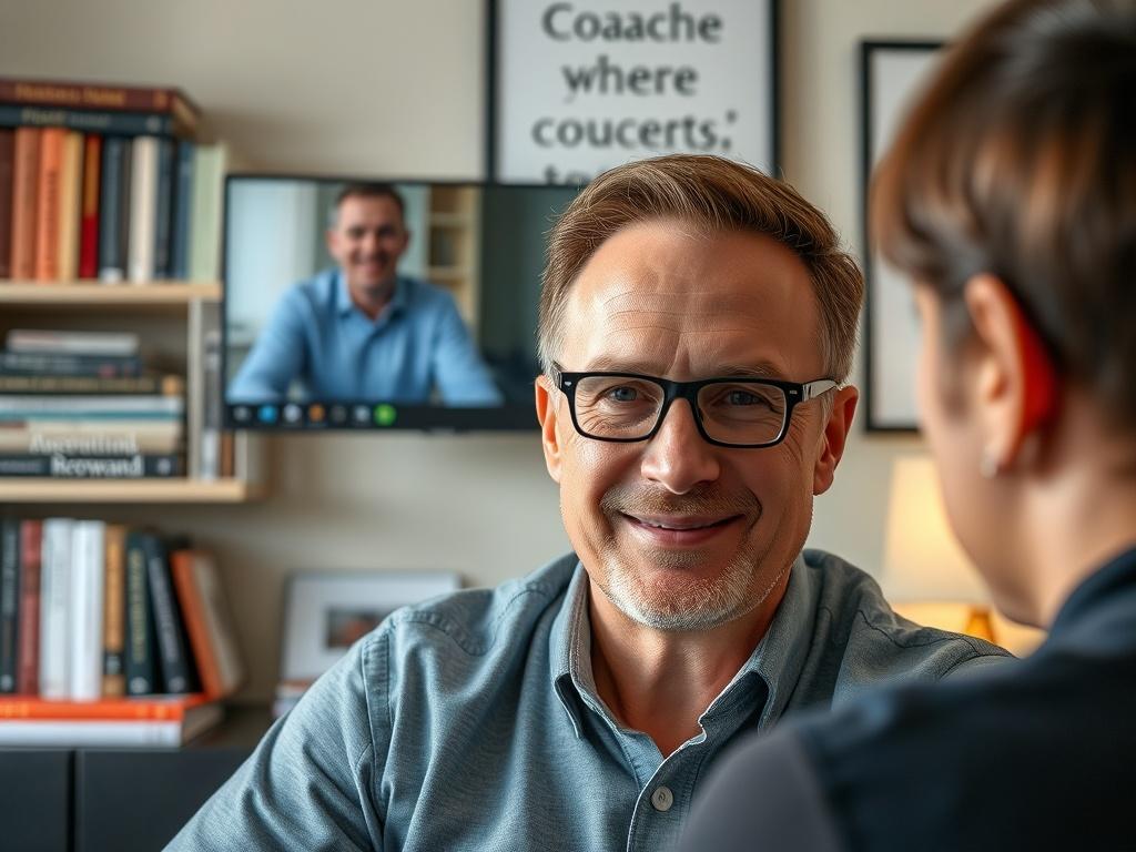 A high resolution image of a virtual coaching session in