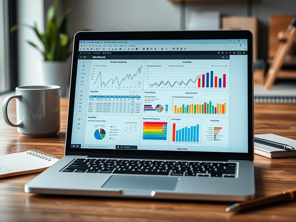 An aesthetically pleasing close up of a digital workbook displayed