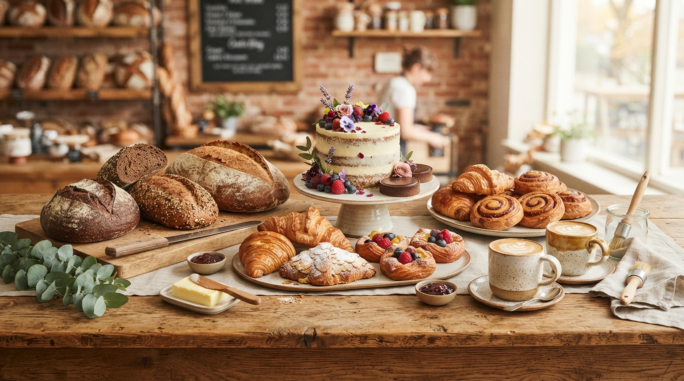 Fresh pastries and bread