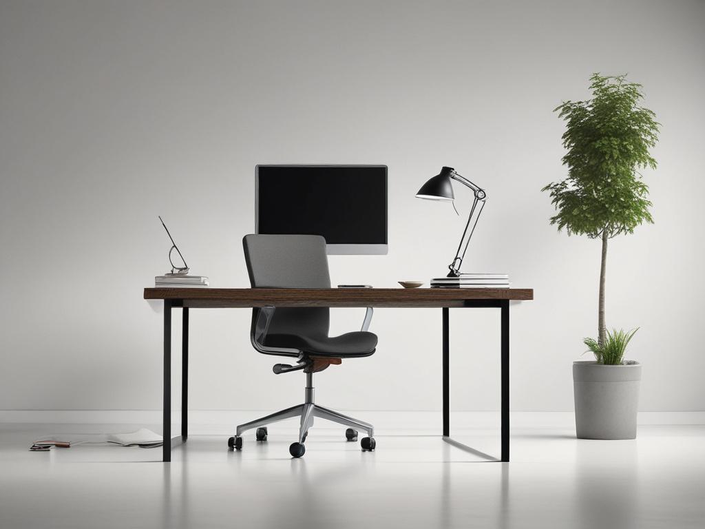 Create a realistic high-resolution photo that captures the essence of "The Psychology of Motivation and Consistency." The image should feature a solitary individual sitting at a minimalist desk, deeply engaged in writing or reflecting in a sleek notebook. This subject, a young adult of diverse descent, should portray a look of focus and determination. 

The background should be softly blurred to emphasize the subject, featuring clean lines and muted colors to maintain a calming atmosphere. Include gentle na