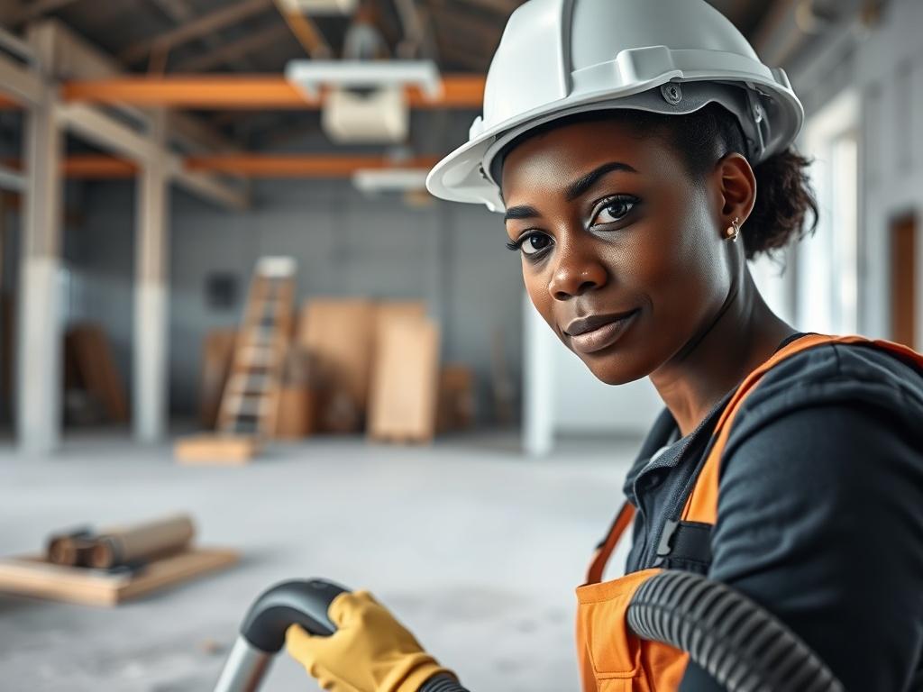 A close up shot of an African American female worker