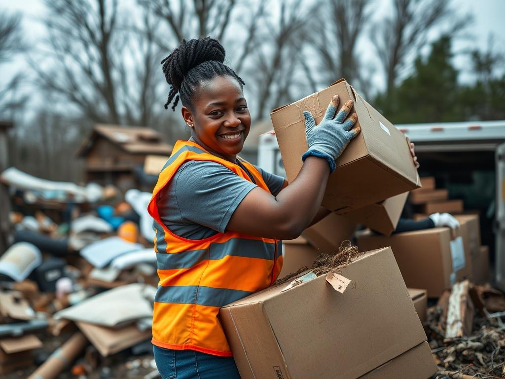 A close up shot of an African American female worker