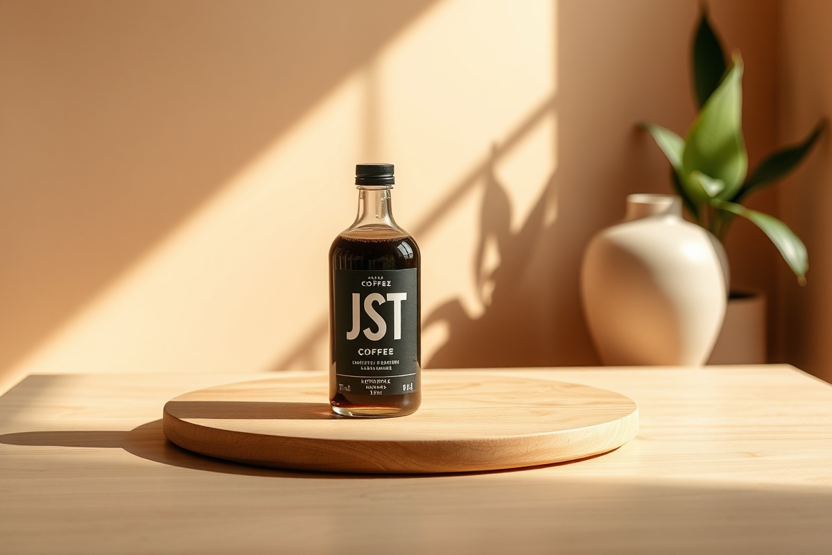 Premium specialty coffee bottles in Los Angeles setting