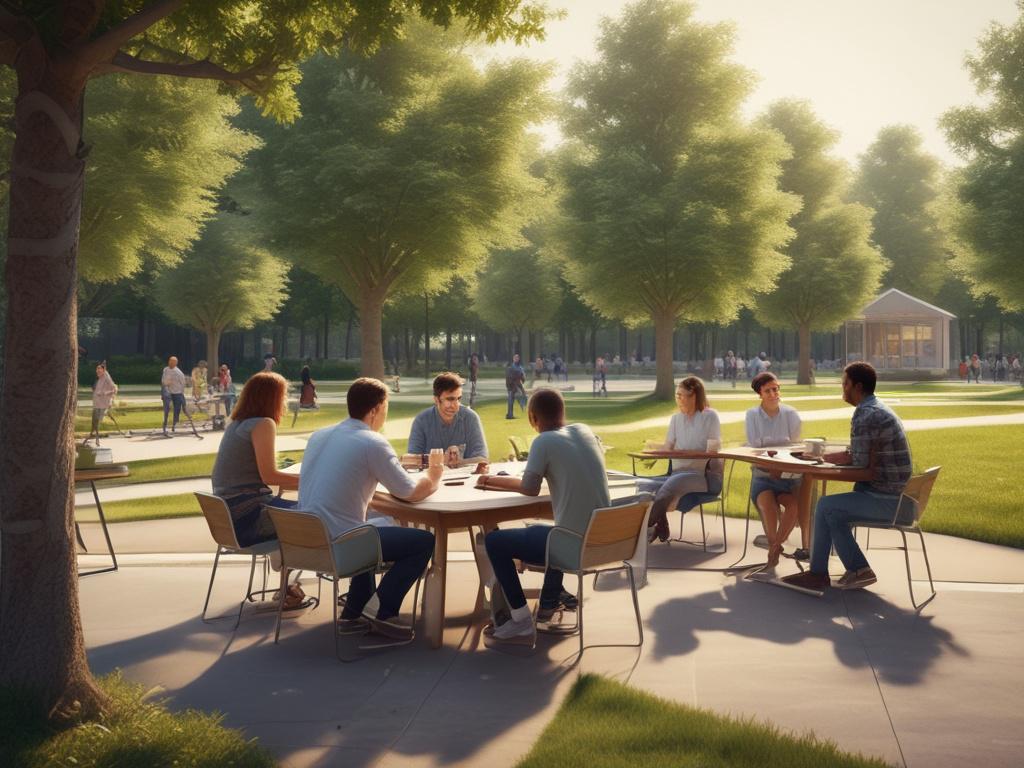A realistic high resolution of a community park design meeting