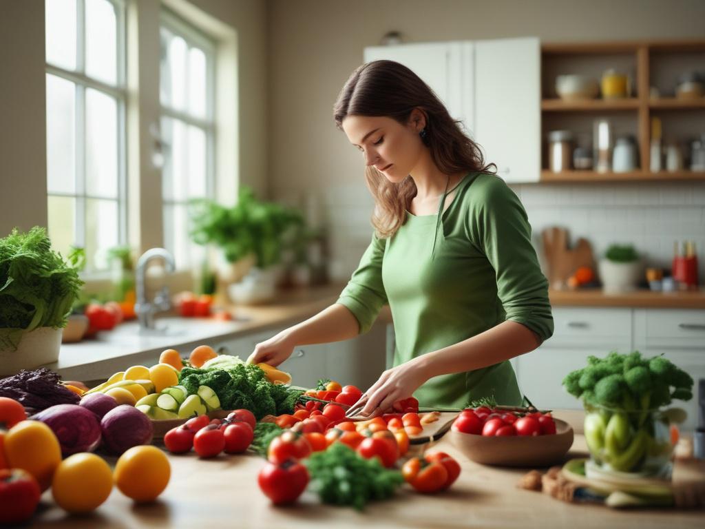 An inspiring image of a person preparing a healthy meal