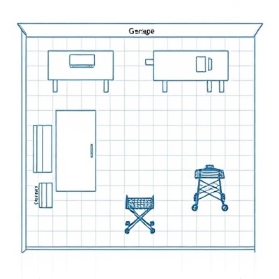 Small setup layout with 2 tables, 1 clothes rack, 1 shoe rack