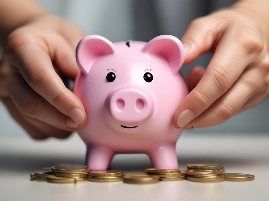 a close up shot of a hand holding a piggy