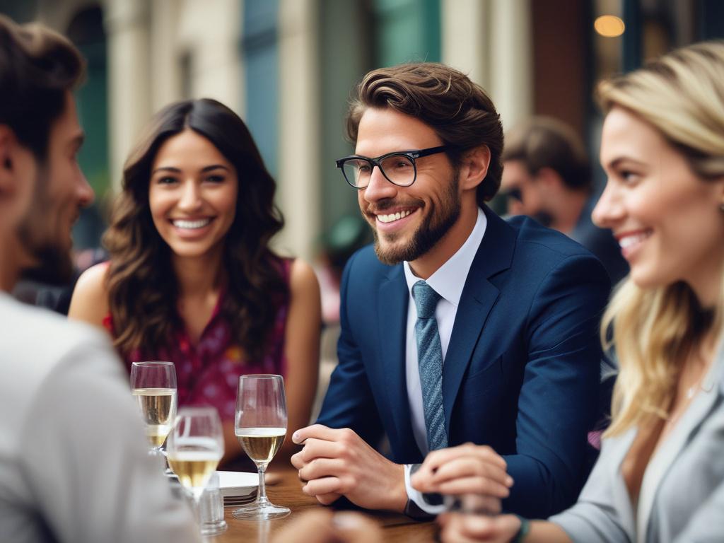 A close up shot of a diverse group of professionals