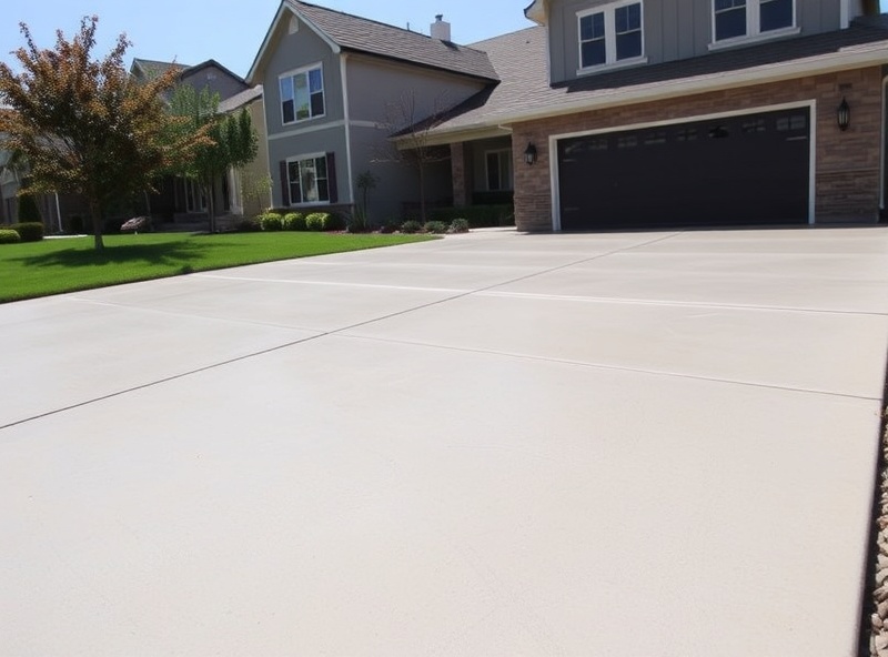 Residential driveway concrete slab