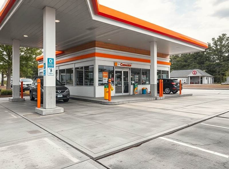 Convenience store concrete work and parking