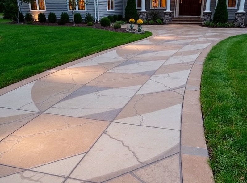 Decorative concrete walkway with smooth finish in Tigard Oregon