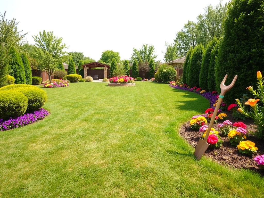 An expansive backyard after a professional yard cleanup  The
