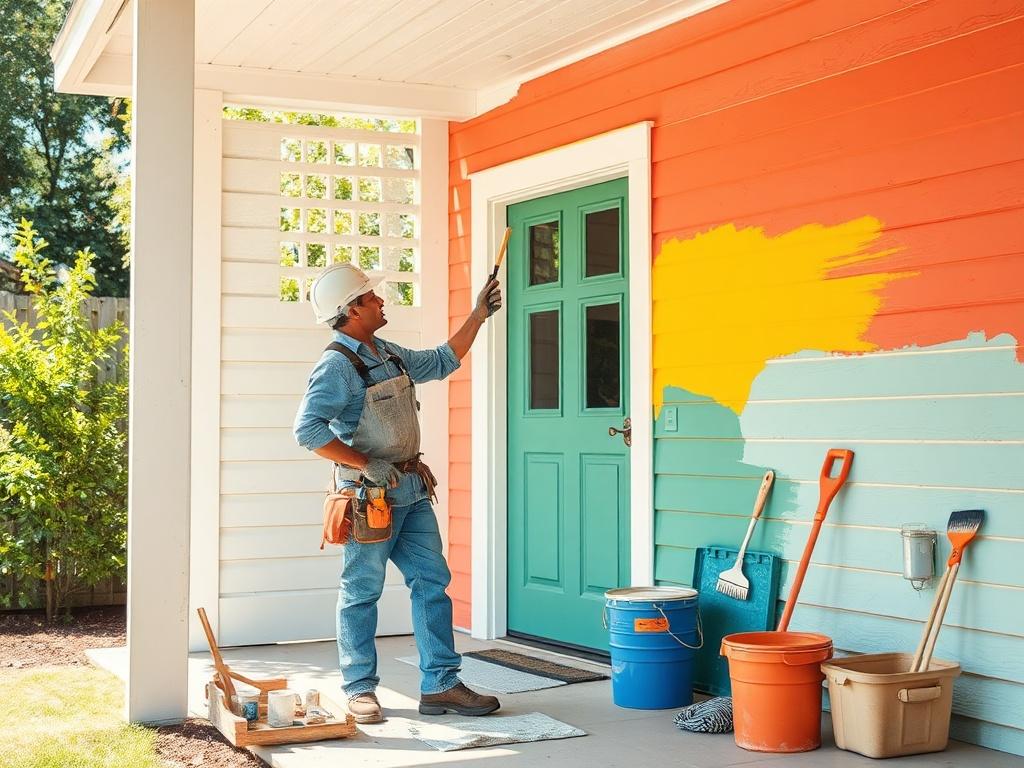 A professional painter applying a fresh coat of paint to