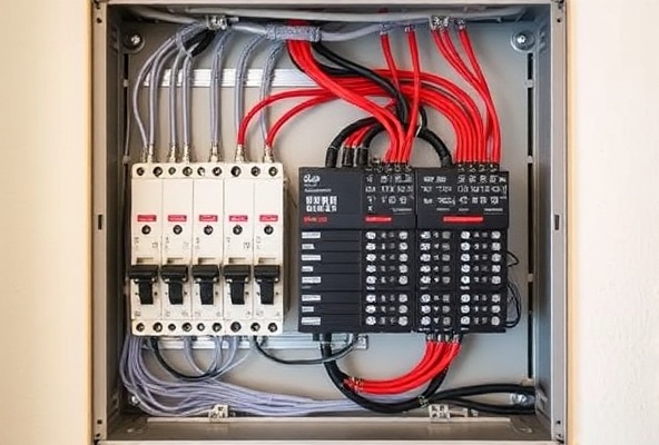 Electrical panel installation showing professional workmanship