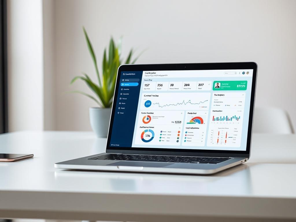 **AI Image Generation Prompt:**

Create a realistic high-resolution photograph that captures the essence of the blog titled "CORE CAPABILITIES" with the headline "Everything You Need—Built In." The composition should be simple and clear, featuring a single subject that reflects the theme of comprehensive capabilities in security and compliance management.

**Subject Matter:**  
Focus on a modern, sleek laptop positioned prominently in the center of the image. The laptop screen should showcase an open interf