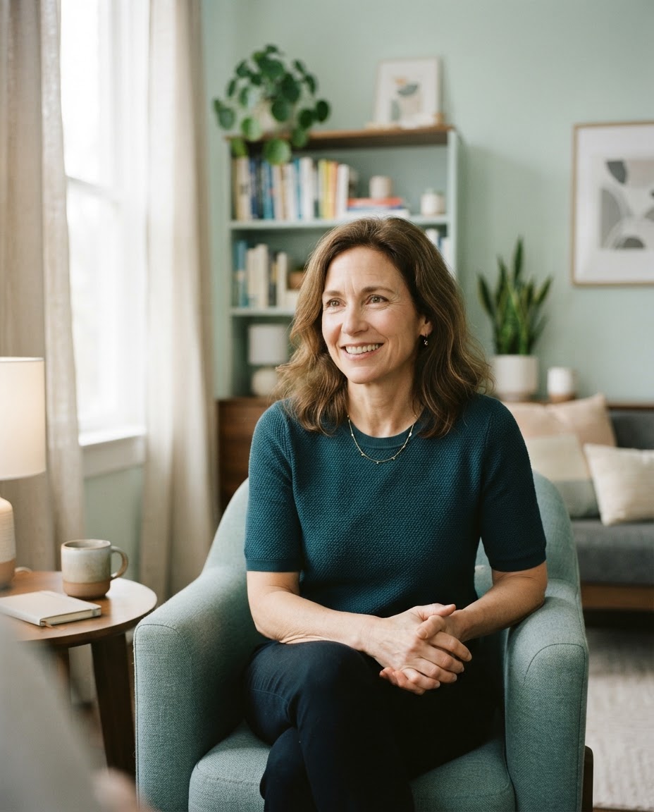 A Harbor Path therapist in a welcoming office