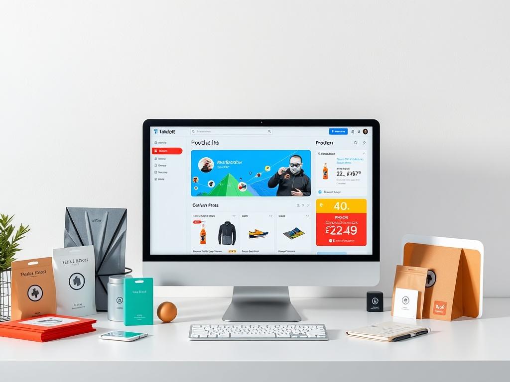 A clean and modern setup featuring a computer screen displaying