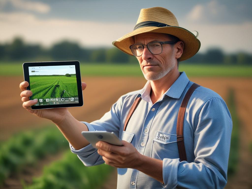 A close up shot of a farmer standing in a