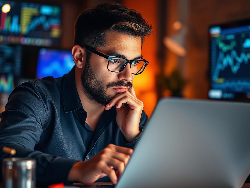 A close up shot of a confident digital media researcher