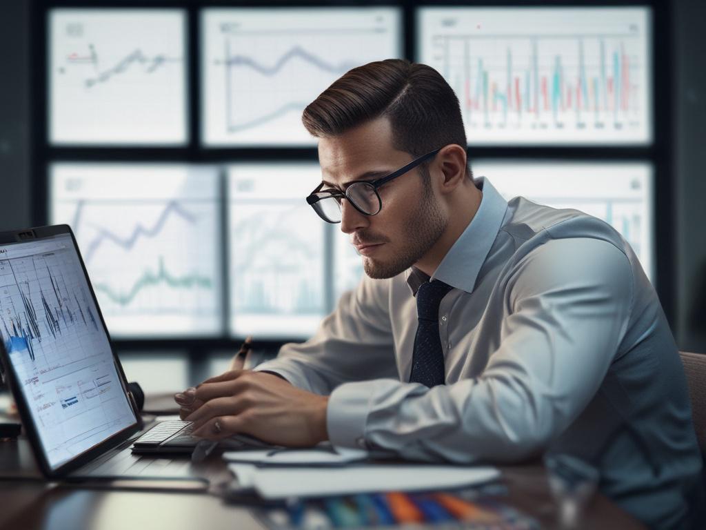 A close up of a data analyst working on a