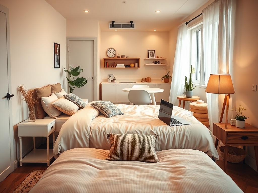 A cozy and inviting furnished bedroom within a shared home,