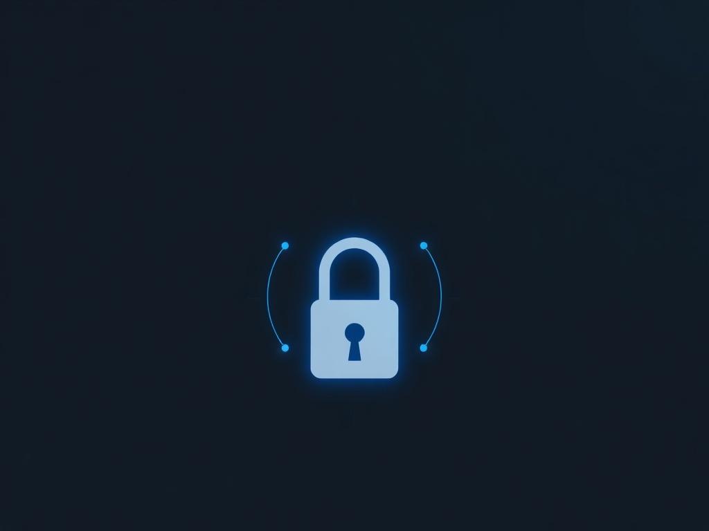 A minimalistic and clean design depicting a secure digital lock
