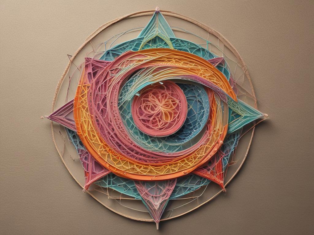 decorative string art, handcrafted, colorful, warm, unique