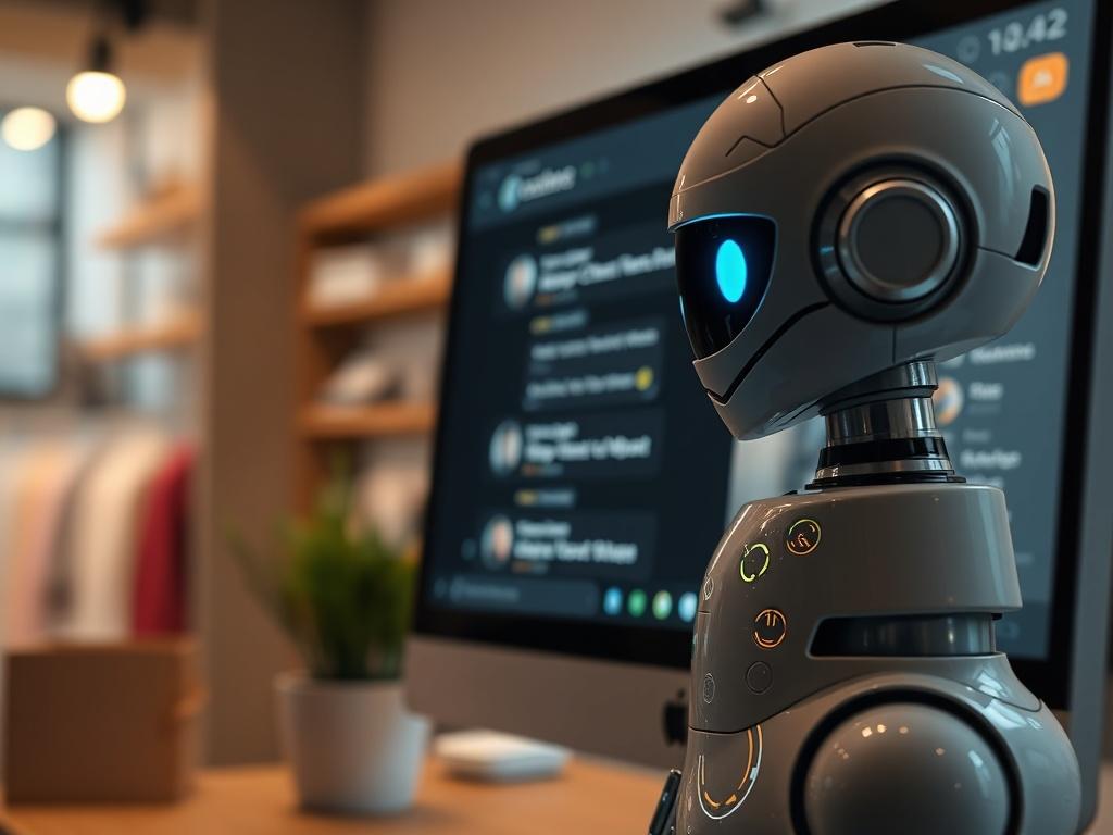 A close up of a friendly AI chatbot interface on