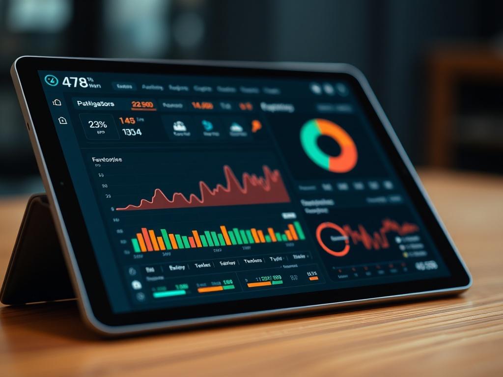 A hyper realistic close up shot of an automated workflow