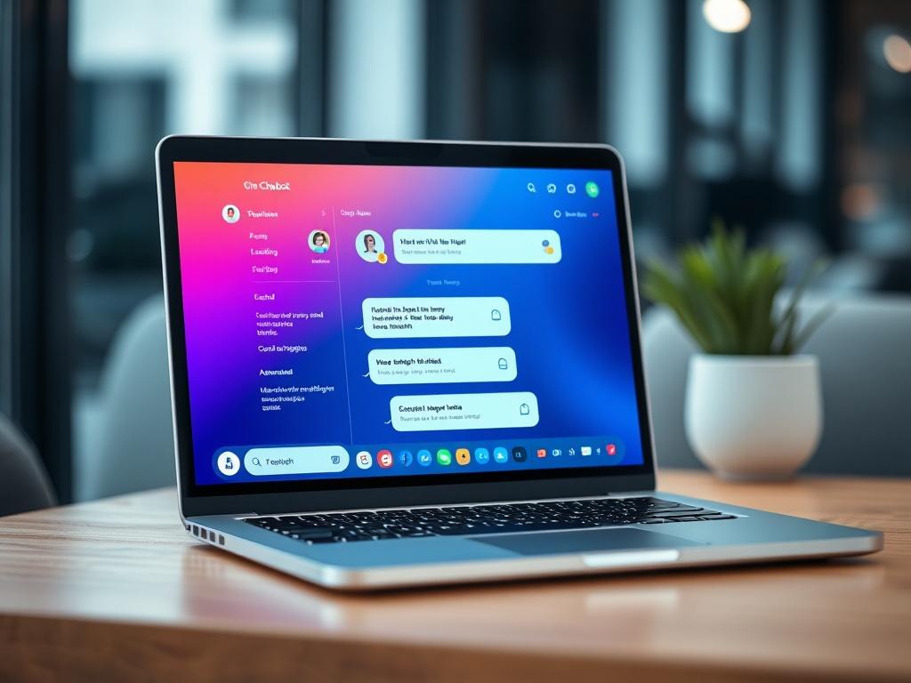 A hyper realistic close up shot of a sleek chatbot