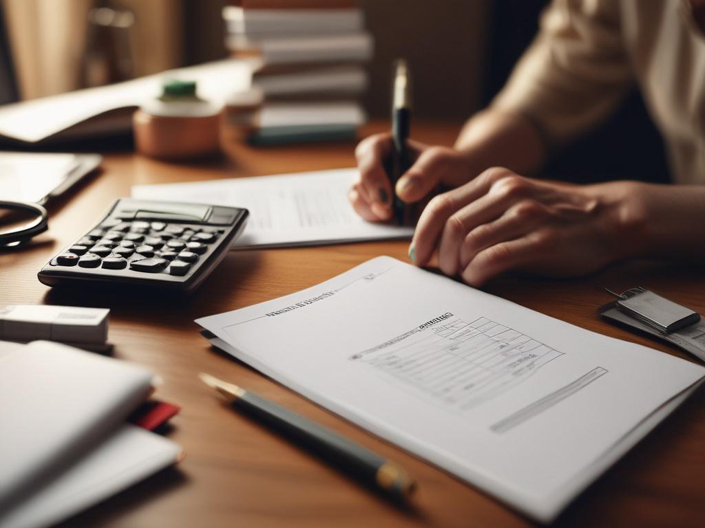 A close up of a person writing a budget plan