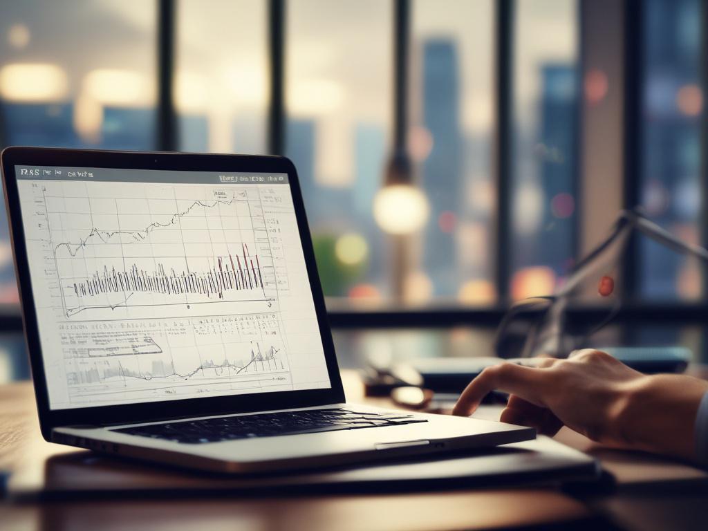 A close up shot of a stock market graph on
