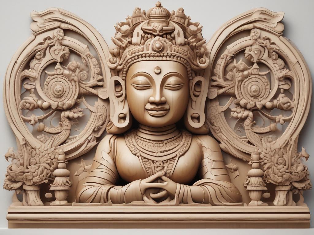 A high resolution image of a beautifully crafted Nepalese wooden