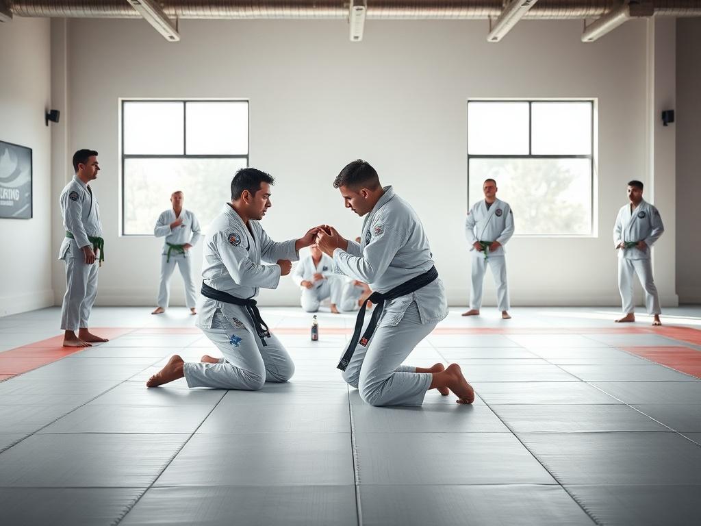 A high resolution of a Brazilian Jiu Jitsu class in