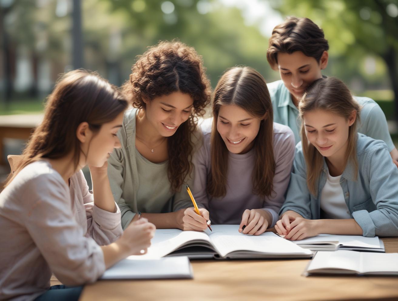 students learning together