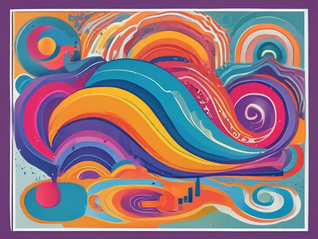 a soothing abstract illustration symbolizing life balance, featuring fluid shapes
