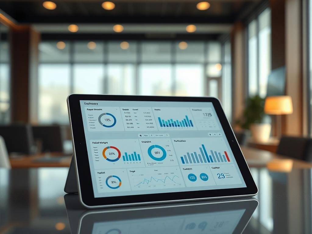 A close up shot of a sleek dashboard interface on