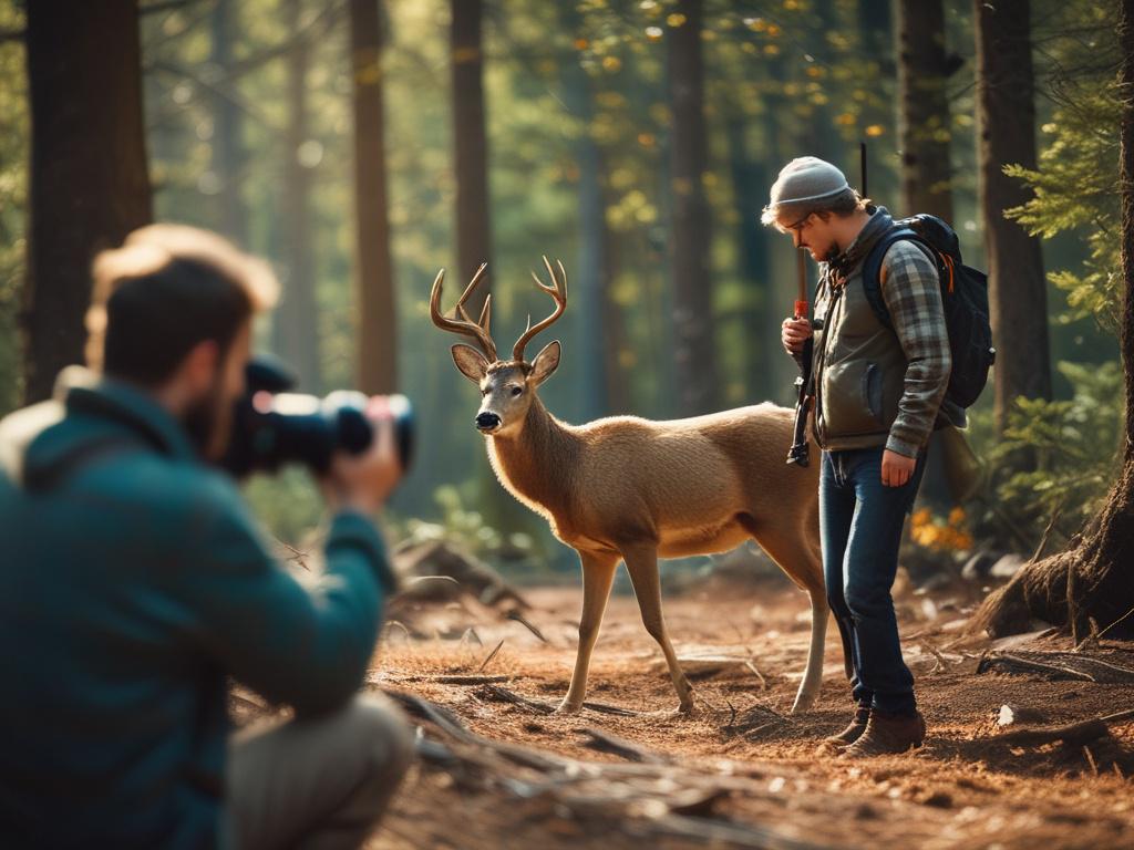 A realistic high resolution of a wildlife photography workshop in