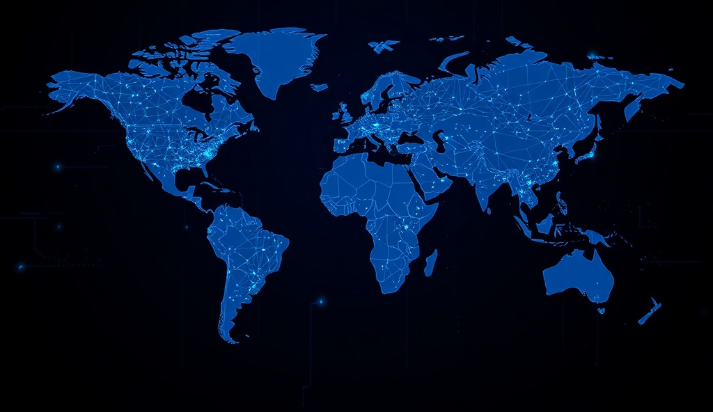 World map with connections