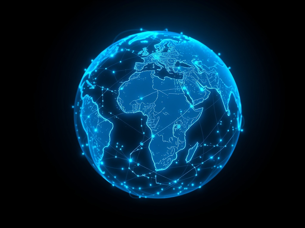 Globe with connection lines